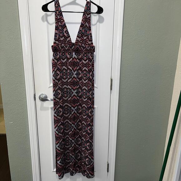 Forever 21 Dresses & Skirts - Forever 21 Womens Multicolor Printed Sleeveless V-Neck Cut-out Maxi Dress Size M